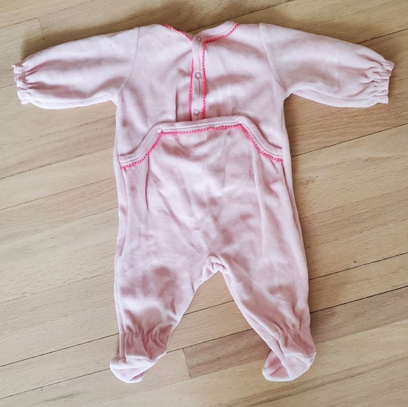 Petit Bateau Velour Footies, 1mth - Picture 2 of 4